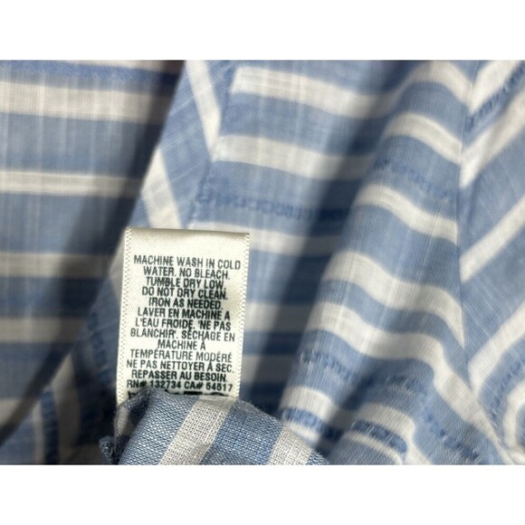 Cloth & Stone Cotton Top Striped V Neckline Blue and White Size XS - Picture 4 of 6